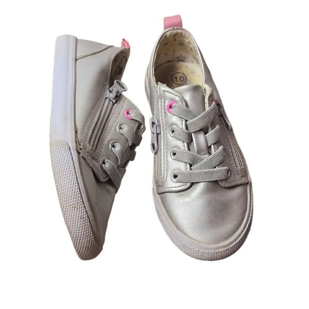 Cat & Jack silver sneakers 10